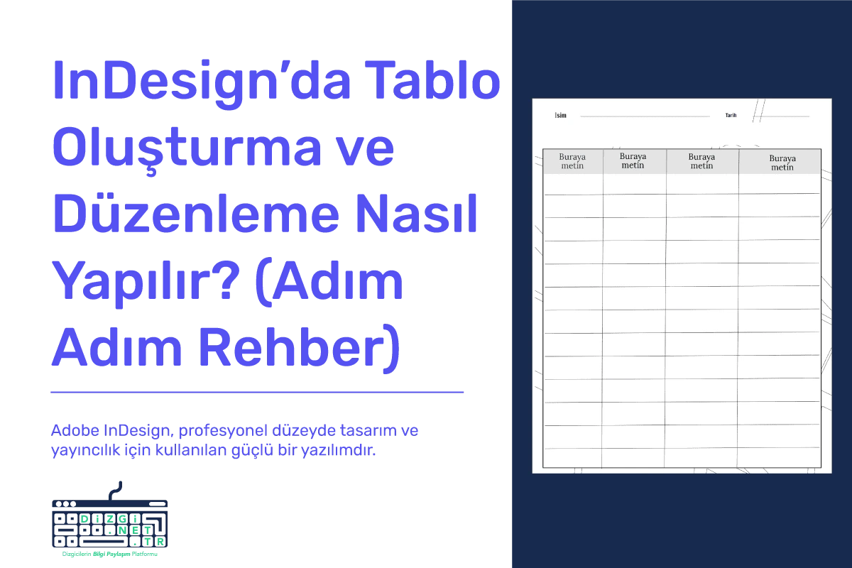 indesign tablo