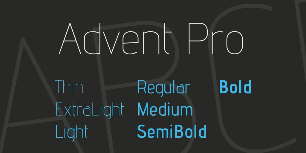 Advent Pro Font Family font önizleme